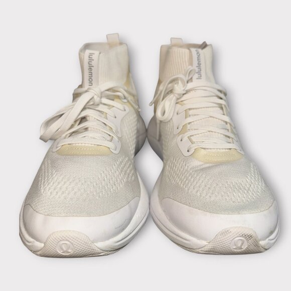 Lululemon Chargefeel Mid Workout Shoe Womens 8M White Mesh Sock Ankle Running - Picture 3 of 10